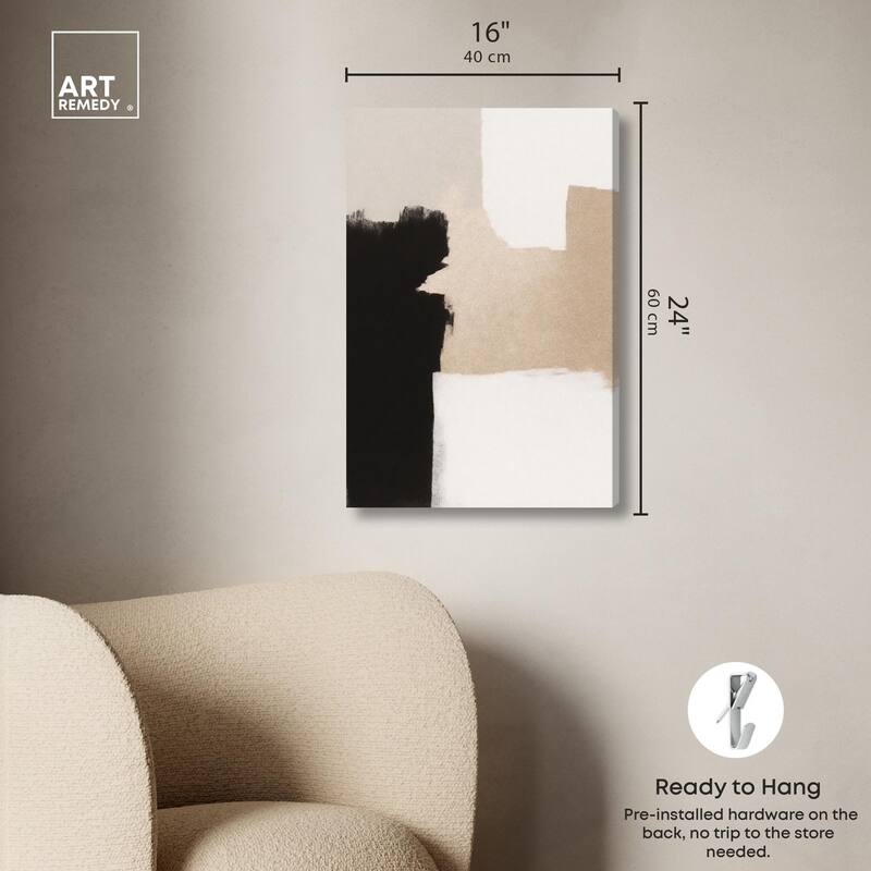 Beige and Black I Canvas by Art Remedy, Gallery Wrapped