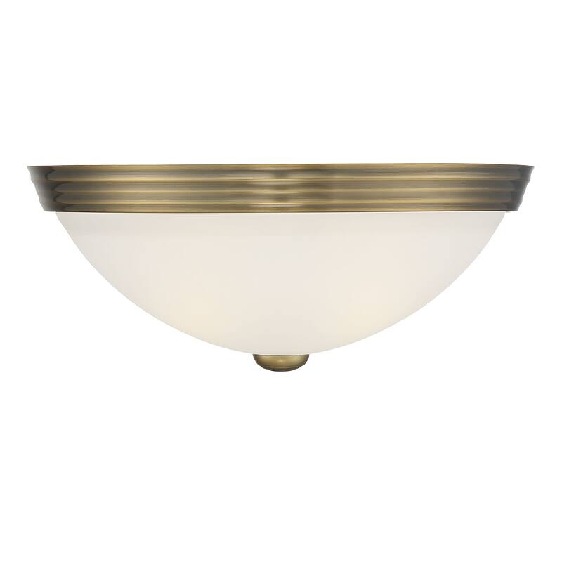 Savoy House 2 Light 13" Wide Flush Mount Bowl Ceiling Fixture - Warm Brass