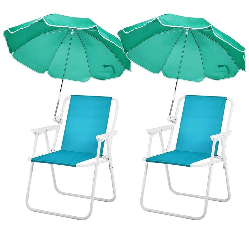 Portable Folding Beach Chair with Detachable Umbrella