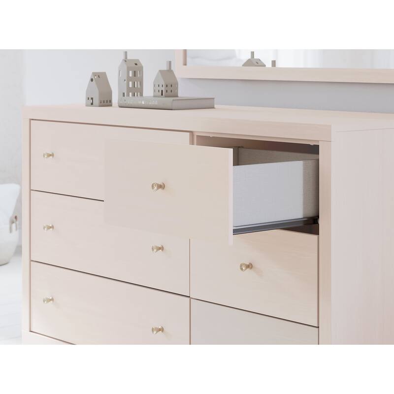 Signature Design by Ashley Wistenpine Beige Dresser and Mirror