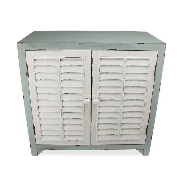 Shop 27 75 Blue And White Rustic Finish Storage Cabinet On Sale Overstock 31265529