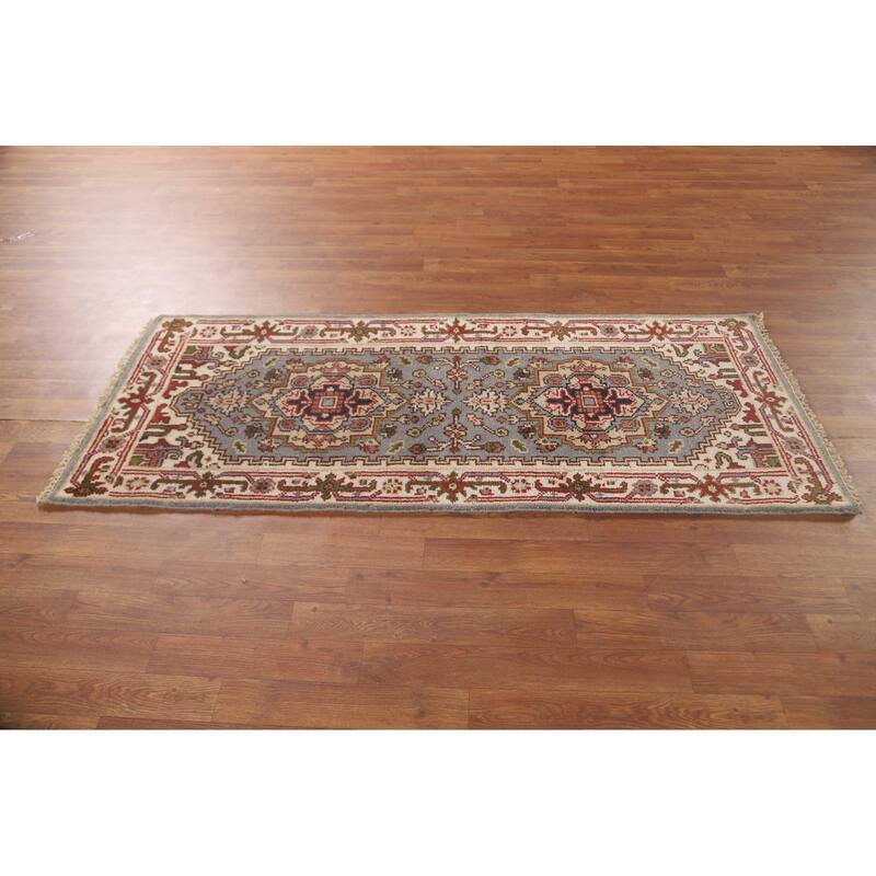 Gray Heriz Serapi Oriental Accent Rug Handmade Wool Carpet - 2'6" x 5'11"