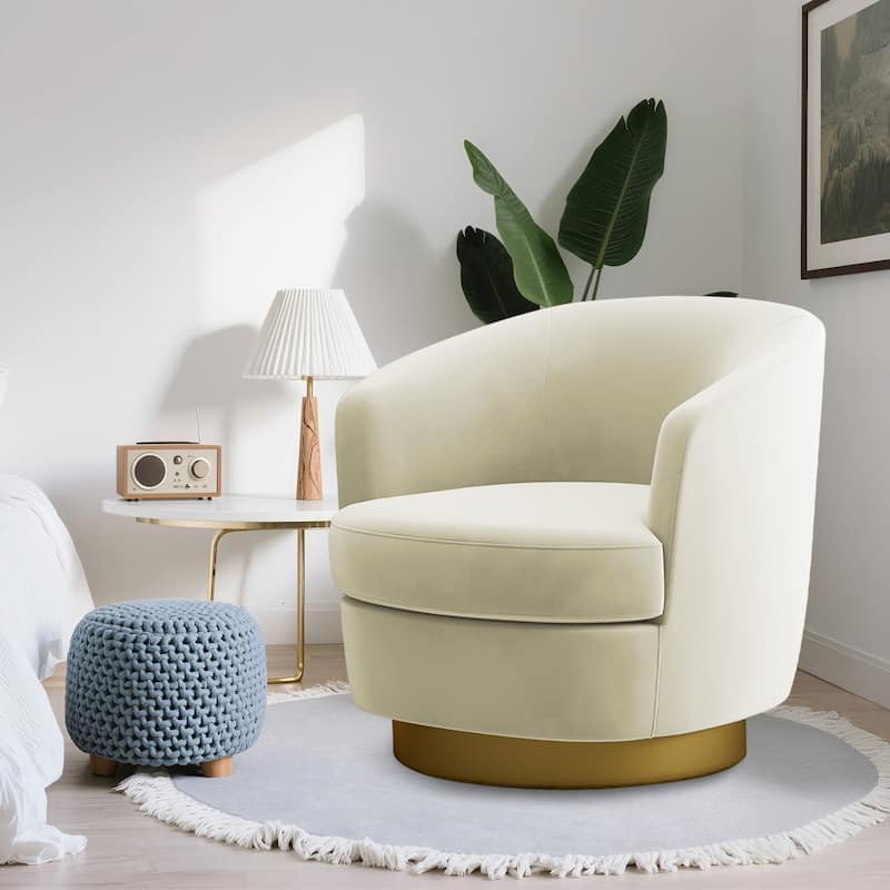 360 Degree Velvet Swivel Club Chair, Soft & Comfotable