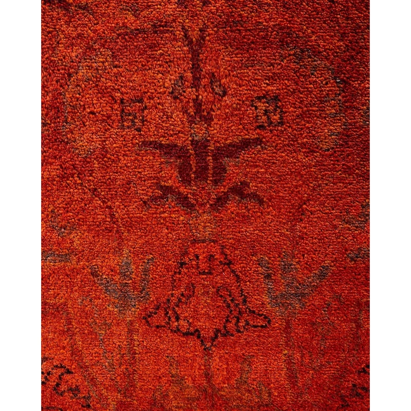 Contemporary Overdyed Wool Hand Knotted Area Rug - 4' 1" x 6' 1"
