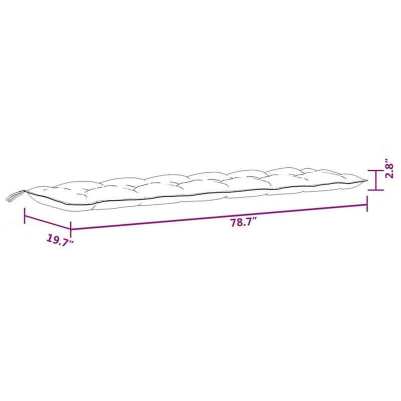Andy Outdoor Cushion for Bench, 79 Inch, Dark Gray Oxford Fabric