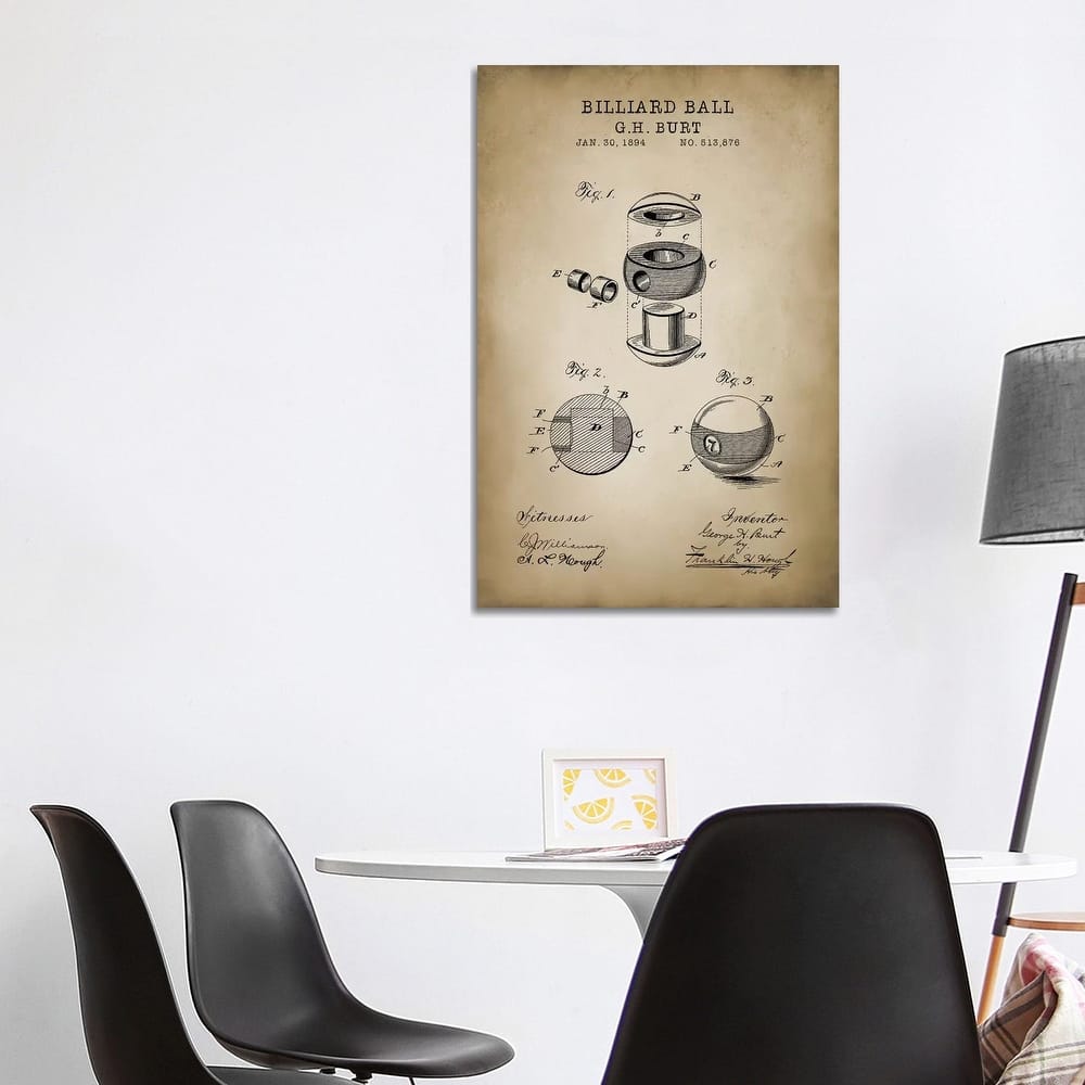 iCanvas "Billiard V" by PatentPrintStore Canvas Print