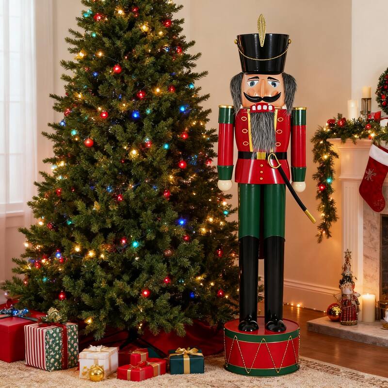 Christopher Knight Home - Jingle Classic Holiday Outdoor Iron Nutcracker Decor with Vibrant Festive Detailing