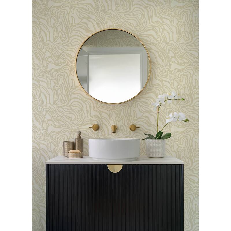 A-Street Prints Massar Gold Modern Marbled Wallpaper