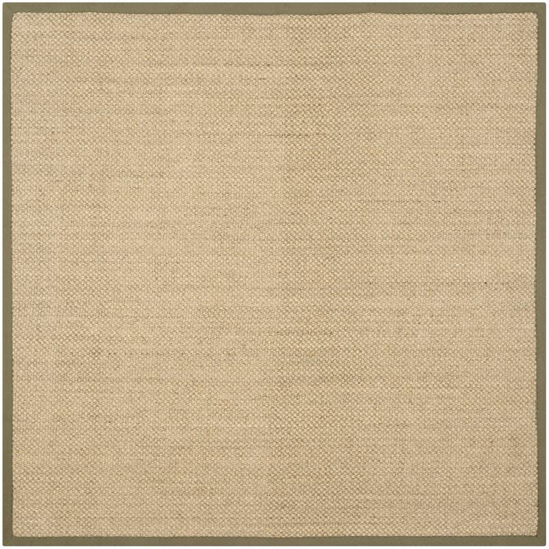SAFAVIEH Natural Fiber Jenney Sisal Border Rug - 6' x 6' Square - Green