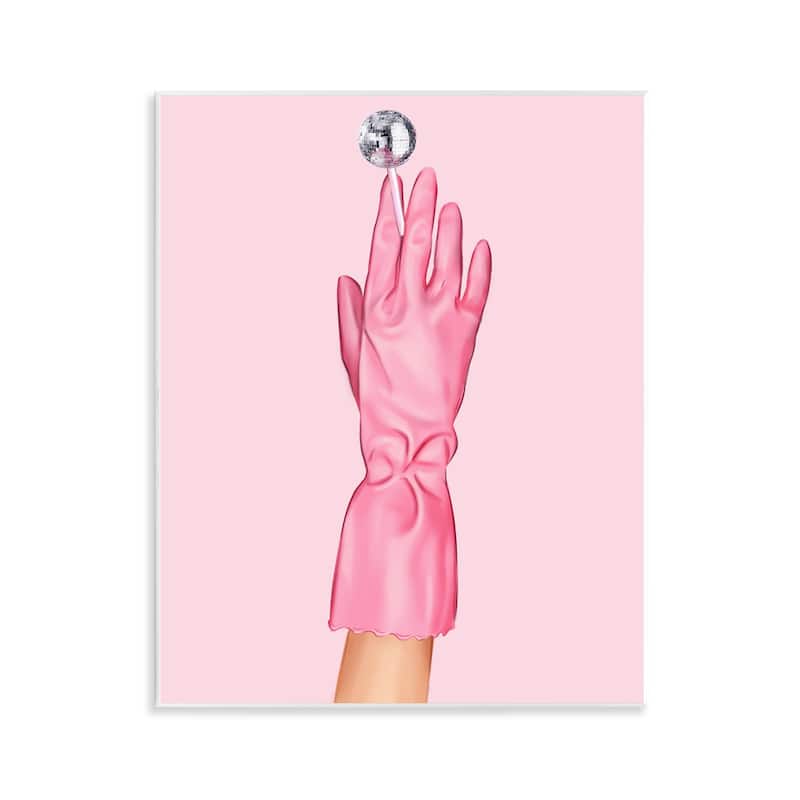 Stupell Pink Glove & Disco Ball Wall Plaque Art Design By Ziwei Li - 11 x 14