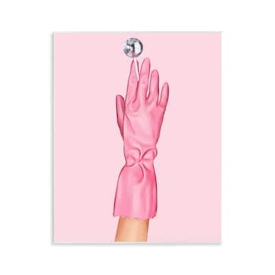 Stupell Pink Glove & Disco Ball Wall Plaque Art Design By Ziwei Li