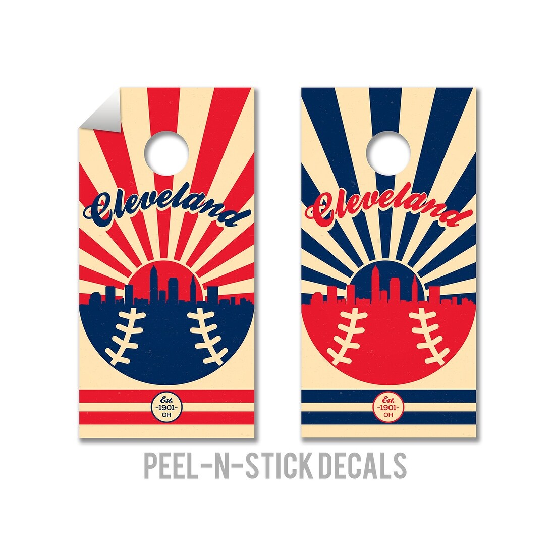 Cleveland Indians Cornhole Decal - Custom Cornhole, LLC