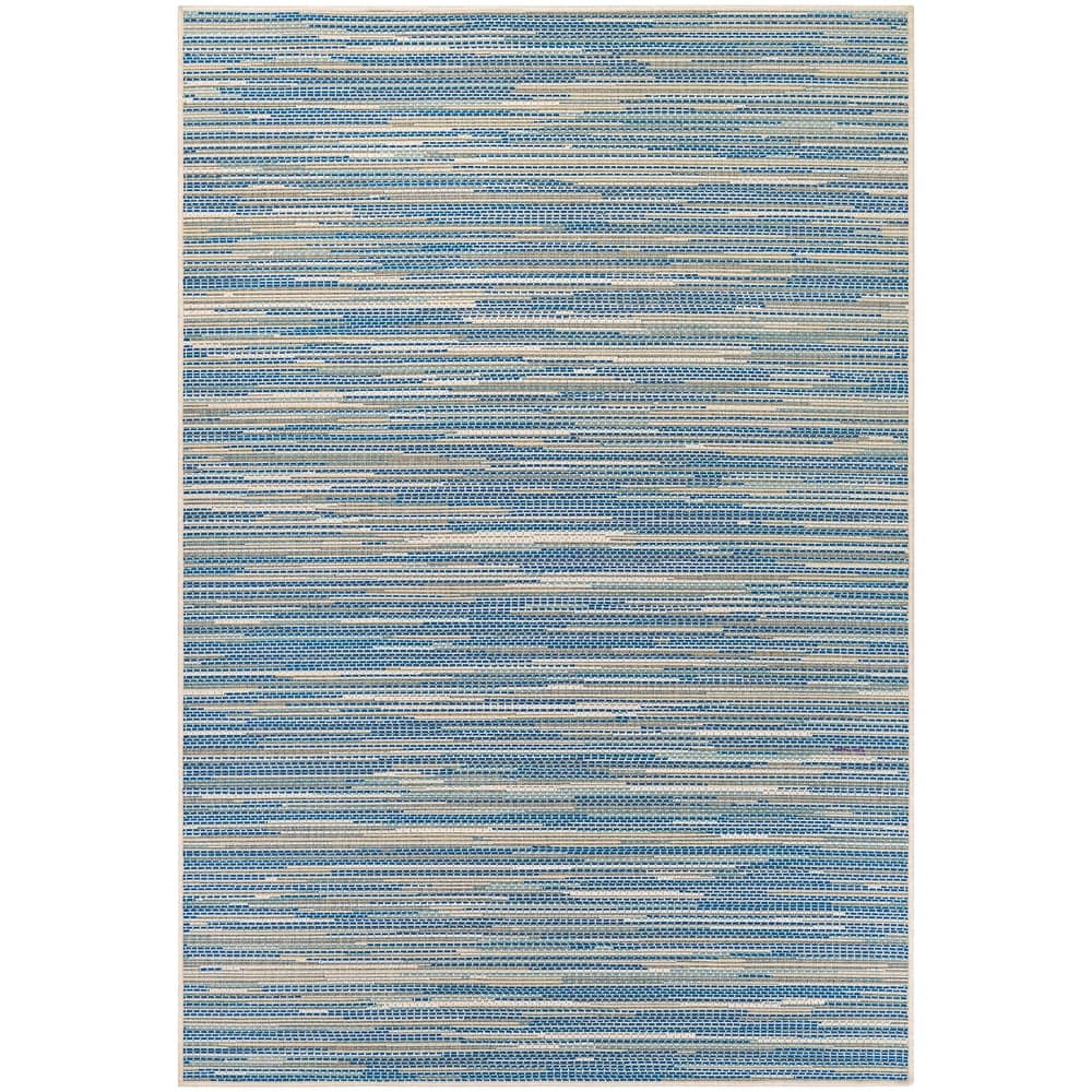 Samantha Cannes Azure Blue Ivory Indoor Outdoor Area Rug