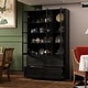 preview thumbnail 57 of 98, Modular Glass Doors Display Cabinet Combo Bookcase Home Office Pantry