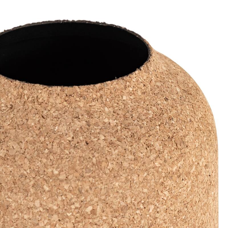Small Cork Wrapped Flower Vase - 10.75" - Beige
