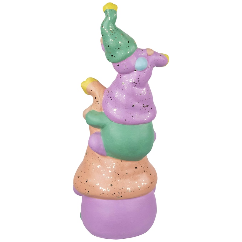 Gnome Tower Spring Figurine - 12" - Lilac and Orange
