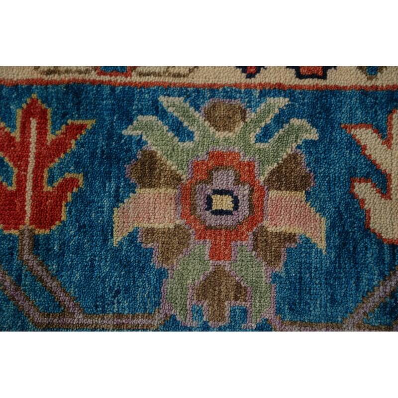 Beige Oushak Oriental Area Rug Hand-Knotted Wool Carpet - 7'10"x 10'0"