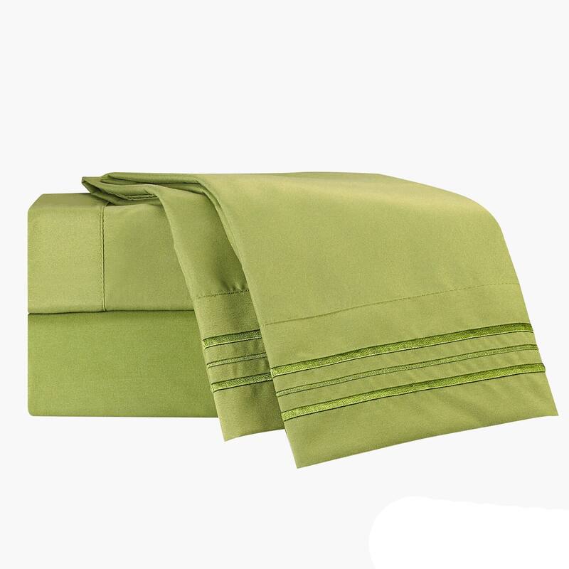 Clara Clark Premium 1800 Series Ultra-soft Deep Pocket Bed Sheet Set - Queen - Calla Green