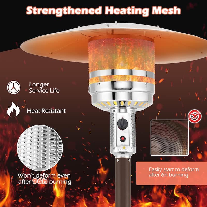 50000 BTU Propane Patio Heater with Round Table Design Adjustable Temperature Control Knob - 32" x 87"