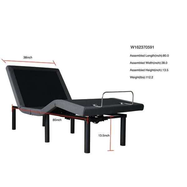 Twin XL Adjustable Bed Base Electric Bed Frame with Remote Control Folding Design