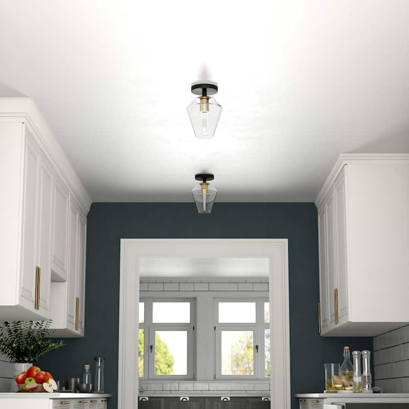 Remy 7" Wide Semi Flush Mount with Glass Shade