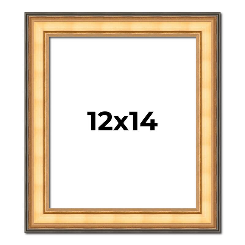 12x14 Frame Gold Plein Aire Solid Wood Picture Frame Width 2 Inches |
