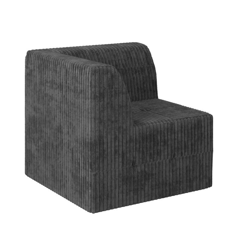Modern Minimalist Modular Sectional Sofa with Terrycloth Upholstery and Wide Foam Seating for Living Room and Guest Room