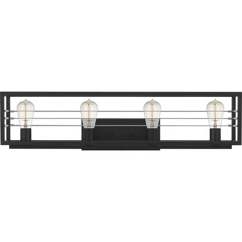 Awendaw 4-Light Matte Black Vanity Light - Matte Black