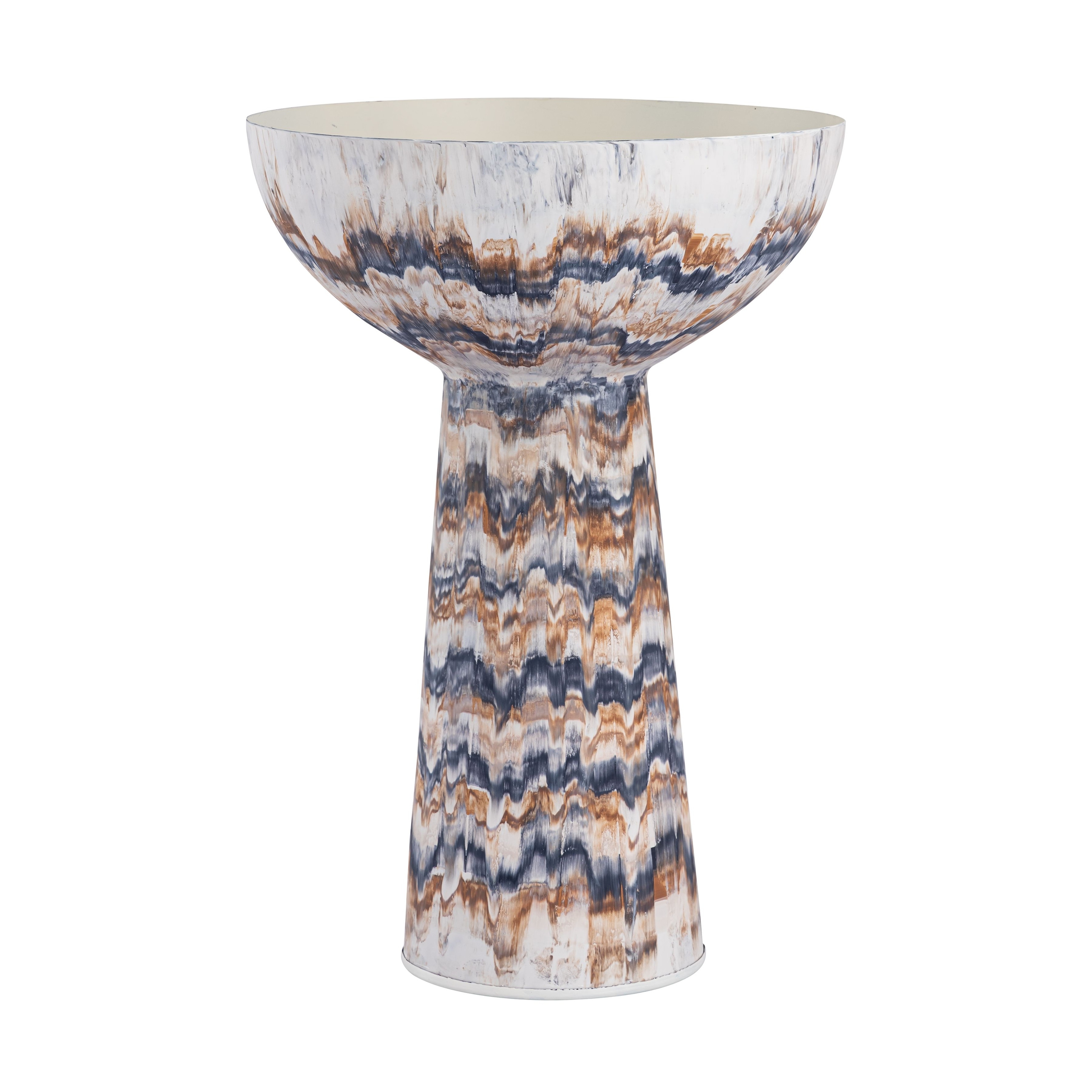 Atlas Adler Metal Pedestal Vessel Bowl in Amber