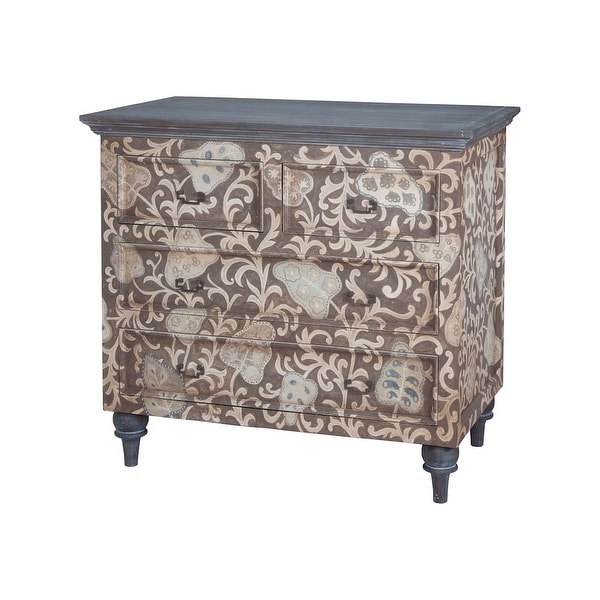 GuildMaster 6416014 Heritage 42" Wide 4 Drawer Hand Painted Mahogany Dresser - Heritage Dark Gray Stain