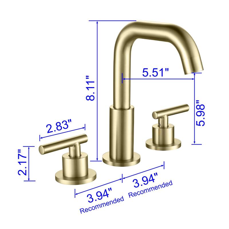 Widespread Bathroom Sink Faucet 3 Holes Bathroom Faucet 8 Inch Double Handle Vanity Basin Faucets
