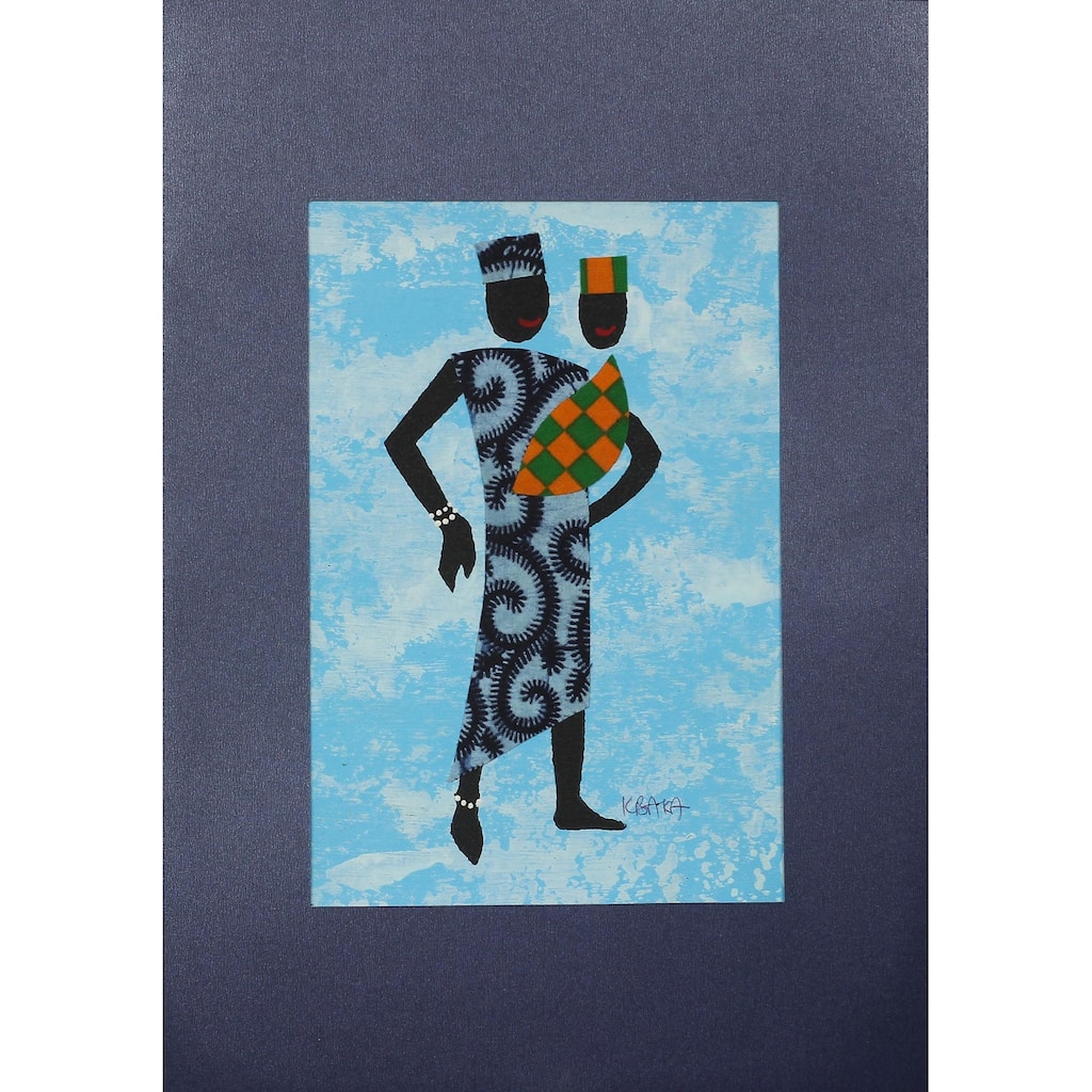 Novica Handmade Fathers Pride Painting With Cotton Accents