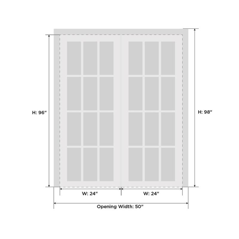 Interior Solid French Double Doors / Mela 0733 Painted White / Wood Interior Solid Panel Frame / Closet Bedroom Modern Doors