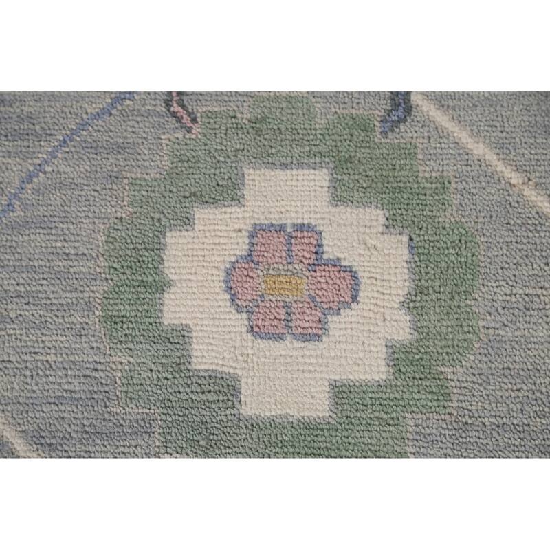 Transitional Grey Oushak Oriental Large Rug Hand-Knotted Wool Carpet - 12'1" x 14'8"