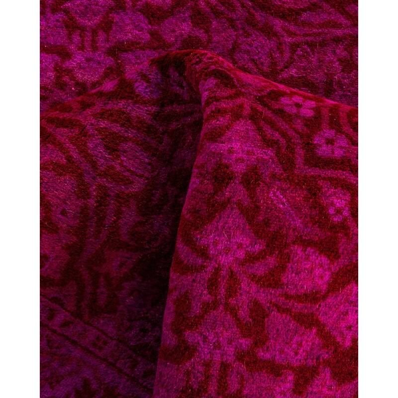 Fine Vibrance One-of-a-Kind Hand-Knotted Runner Rug - Pink, 2' 7" x 12' 6" - 2' 7" x 12' 6"