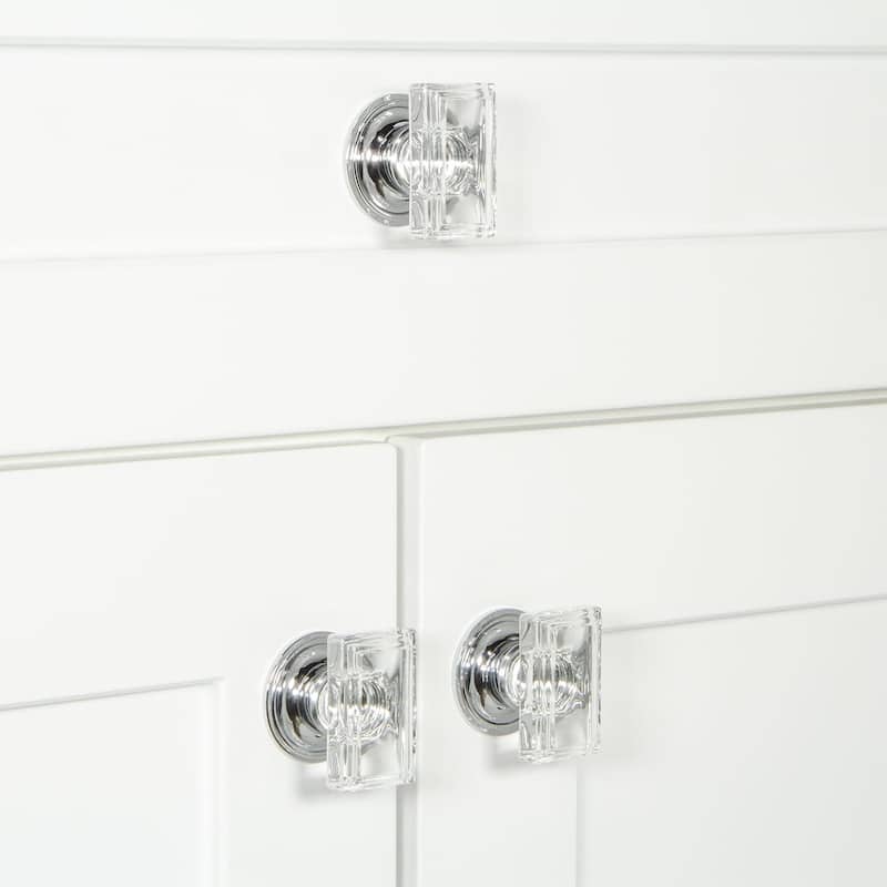 Grandeur CARR-CRYS-KNOB-LG-GEO Carre 1-3/4” Crystal Rectangular