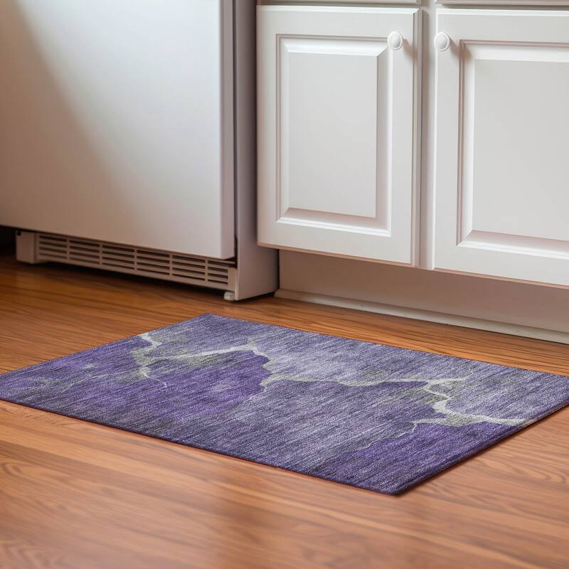 Premium Washable Super Soft Contemporary Envy Mayfield Rug - Purple - 1'8" x 2'6"