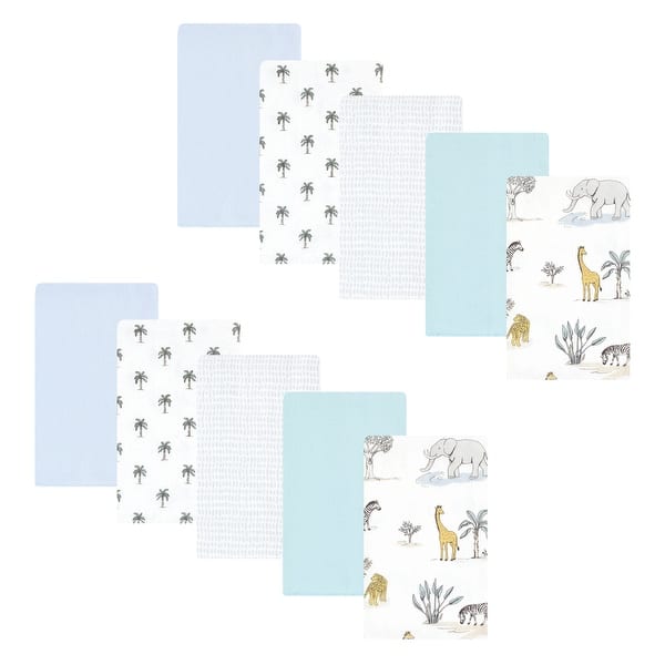 slide 1 of 1, Hudson Baby Infant Boy Cotton Flannel Burp Cloths, Boy Safari World 10-Pack, One Size - Boy Safari World 10-Pack - One Size One Size - Boy Safari World 10-Pack