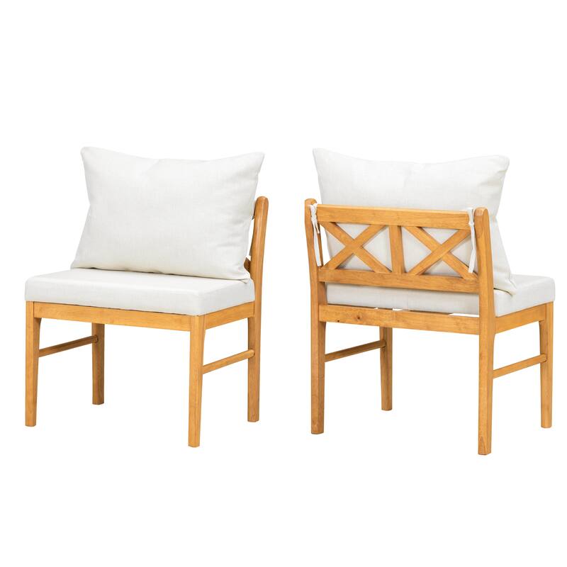 Farmhouse Modern Dining Chairs Set of 2, with Tapered Solid Wood Legs