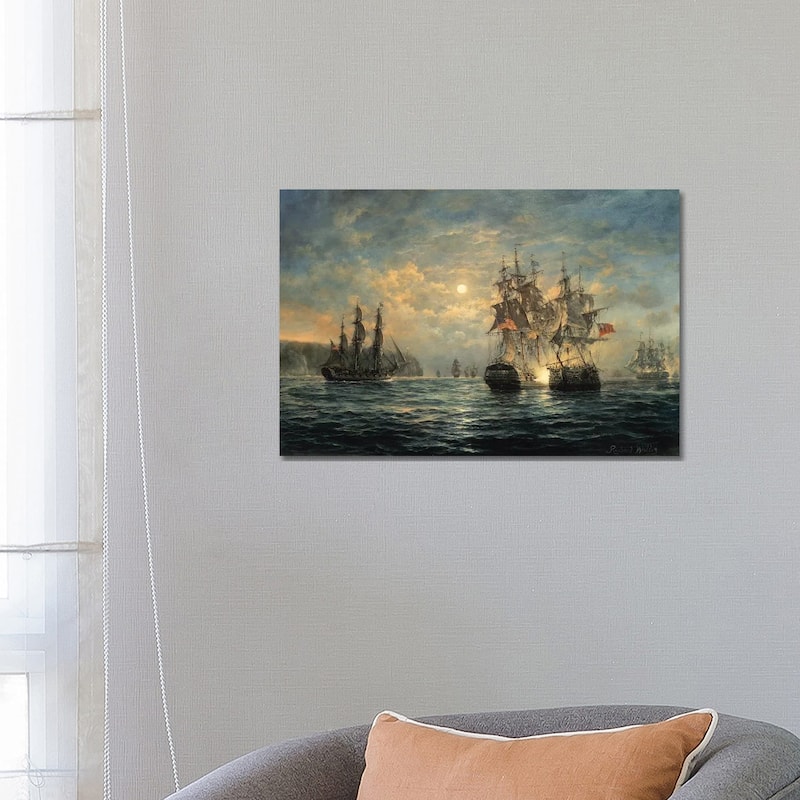 iCanvas "Engagement Between the "Bonhomme Richard" and the "Serapis" off Flamborough Head, 1779" by Richard Willis Canvas Print - 18x26x1.5