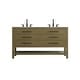 preview thumbnail 45 of 157, Sterling Double Bathroom Vanity Chestnut Brown - 60"