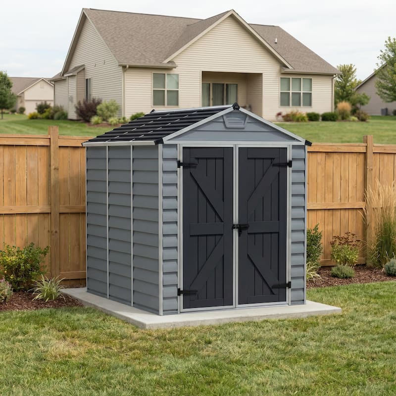 SkyLight D Dark Gray Deco Plastic Garden Outdoor Storage Shed