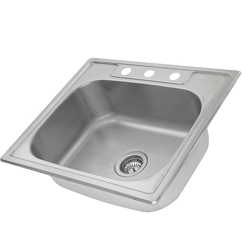 Stainless Steel 25-inch Topmount 3-hole Kitchen Sink