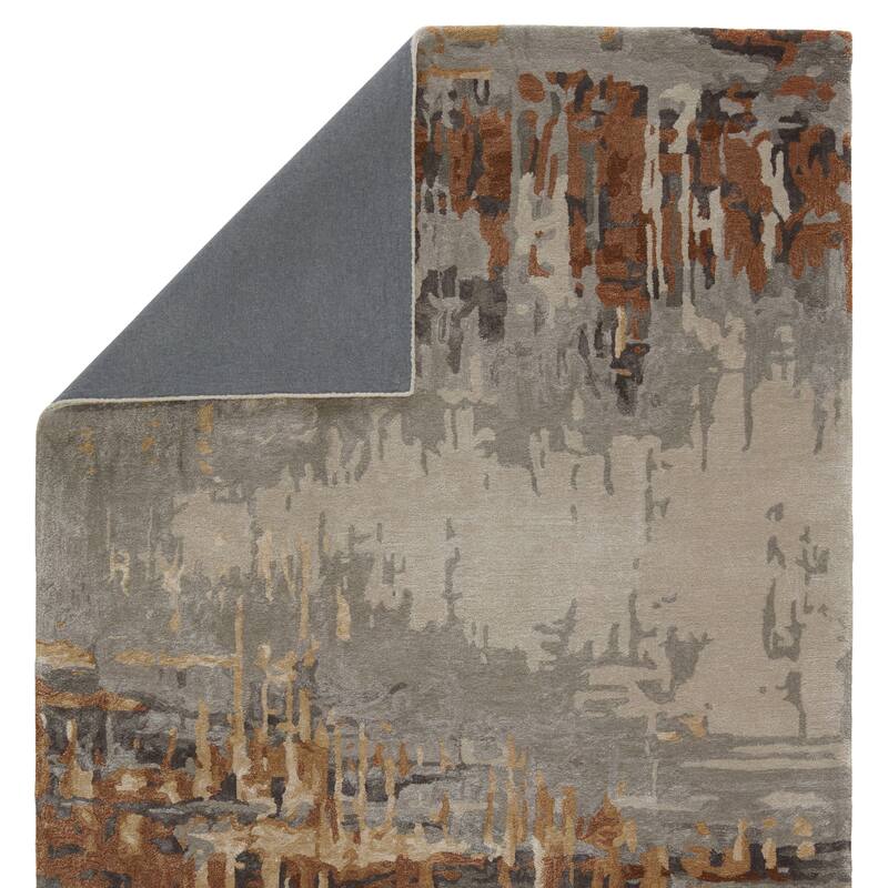 Theros Handmade Abstract Gray/ Bronze Area Rug