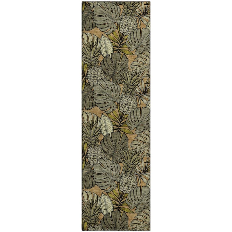 Premium Washable Super Soft Tropical Palm Leave Mayfield Rug