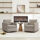 preview thumbnail 173 of 172, Shane Modern Swivel Accent Arm Chair Set of 2 - Beige Grey-Fabric