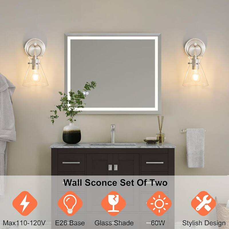 1 pack vanity light nickel wall light glass,metal kitchen light