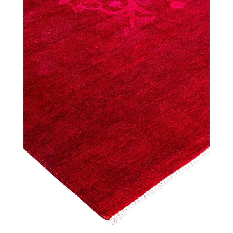 Overdyed, One-of-a-Kind Hand-Knotted Area Rug - Pink - 10' 2" x 13' 6"