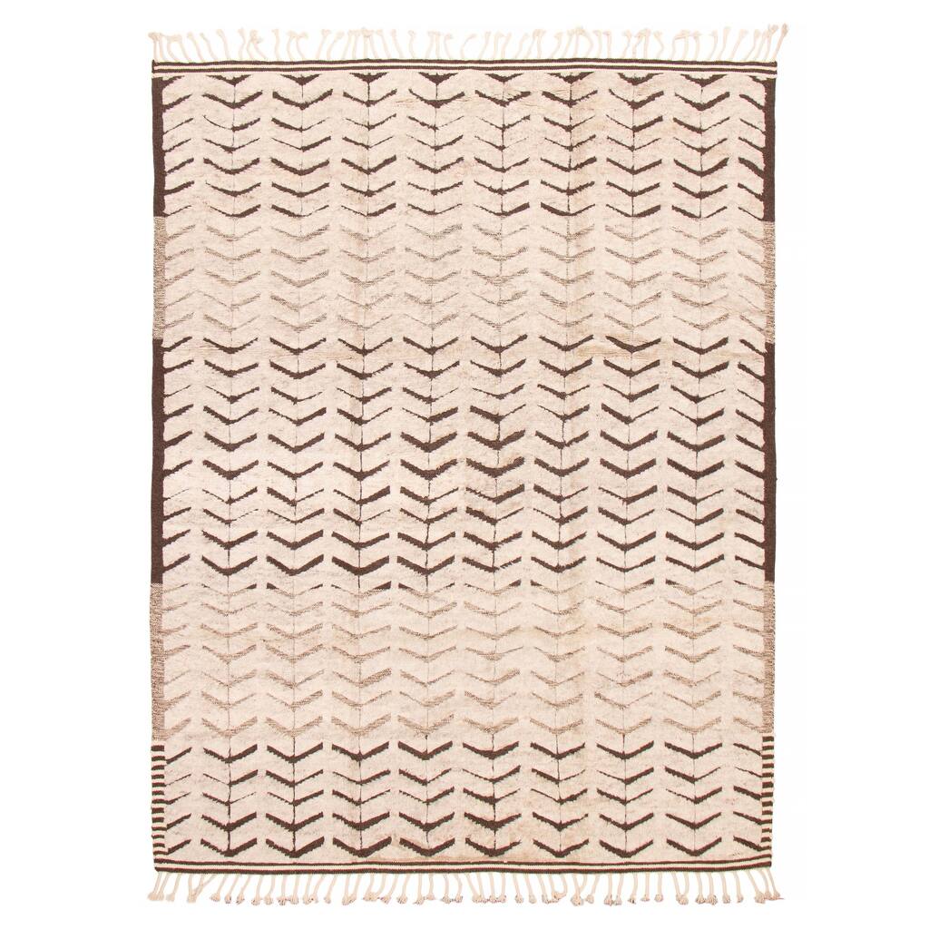 ECARPETGALLERY Hand-knotted Tangier Ivory Wool Rug - 8'10 x 11'10