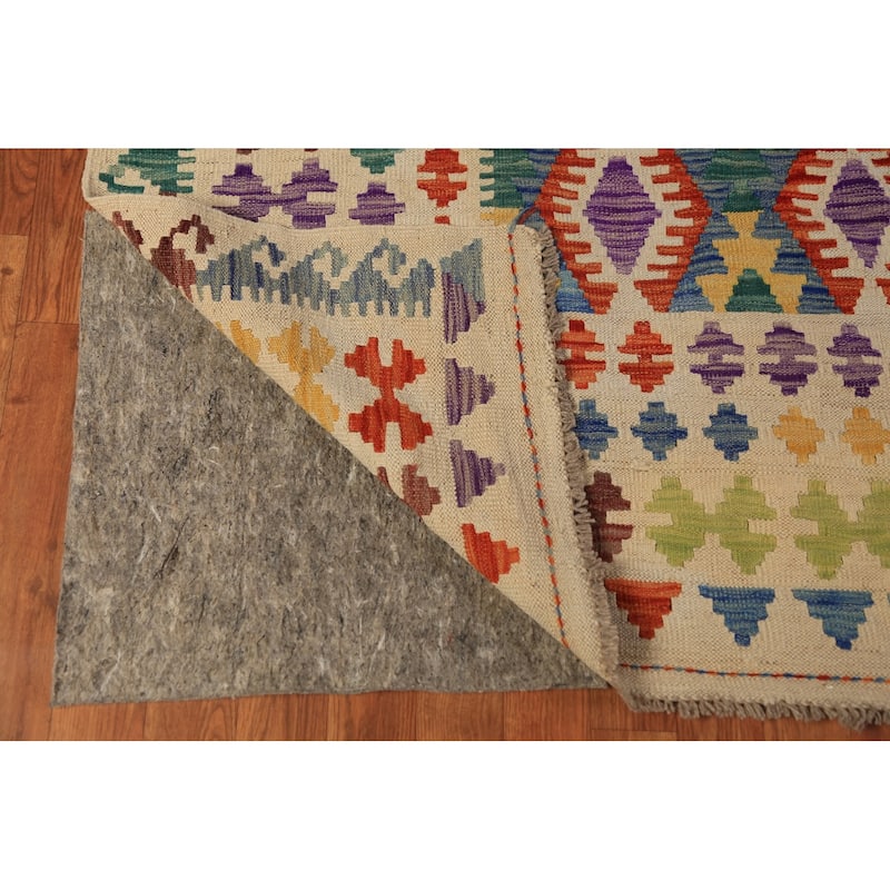 Kilim Oriental Large Rug Hand-Woven Tribal Wool Carpet - 10'1"x 15'11"